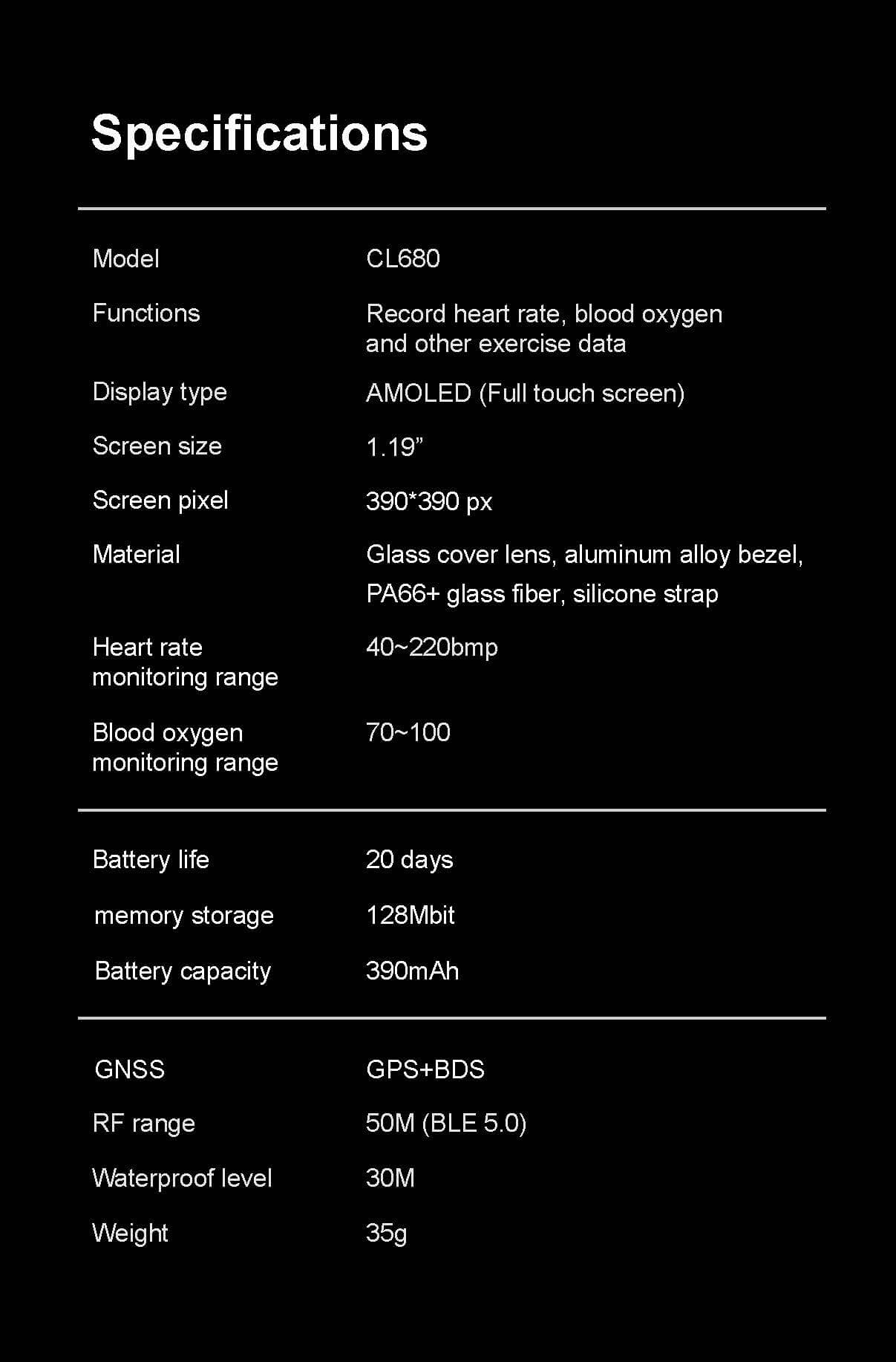 CL680 smart GPS-sportsklokke 10