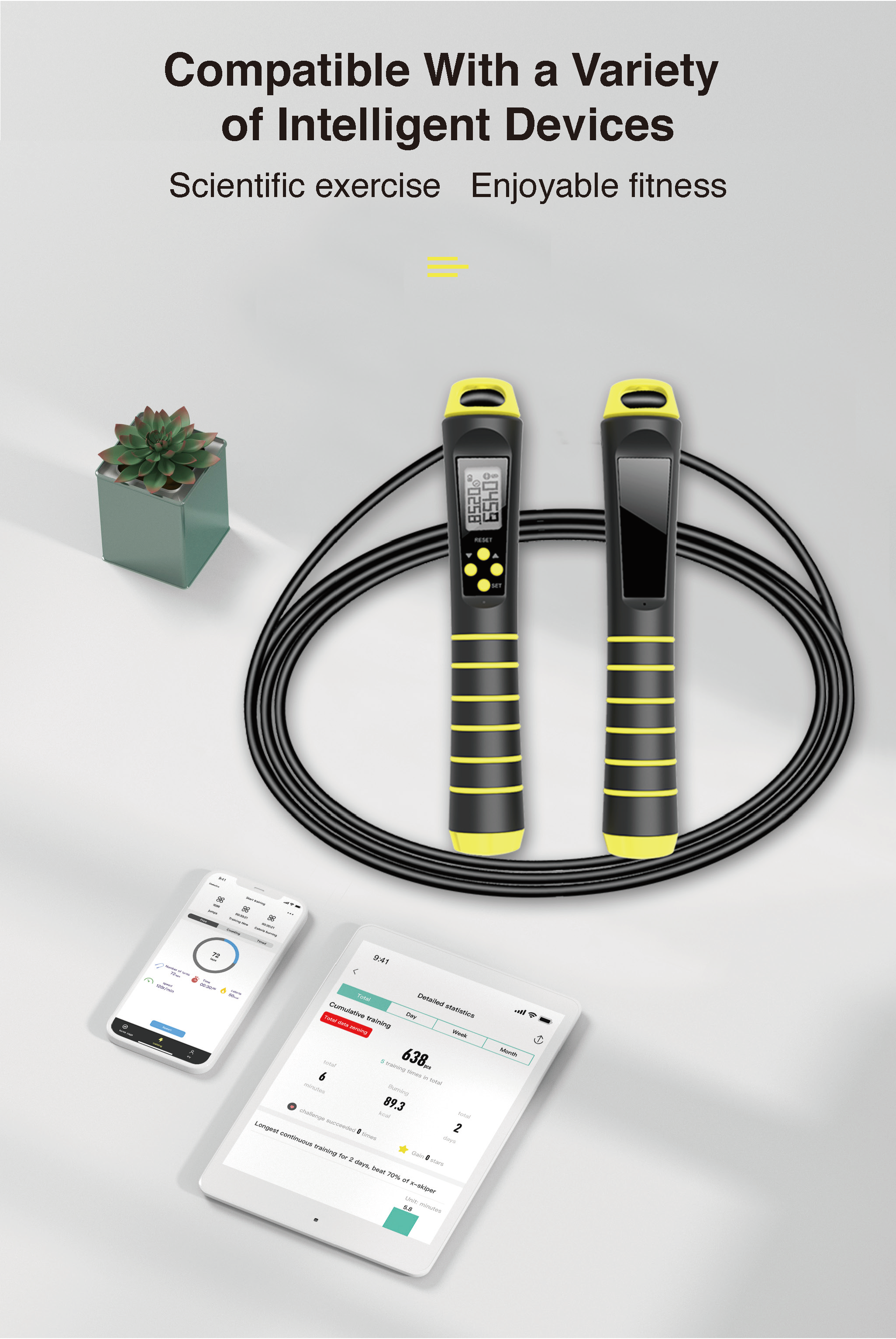 Smart Jump Rope Machine, Bluetooth Smart Rope Skipping Machine con 10 regolazioni del livello di velocità, conteggio automatico della corda per saltare elettrica con musica, per famiglie, palestre